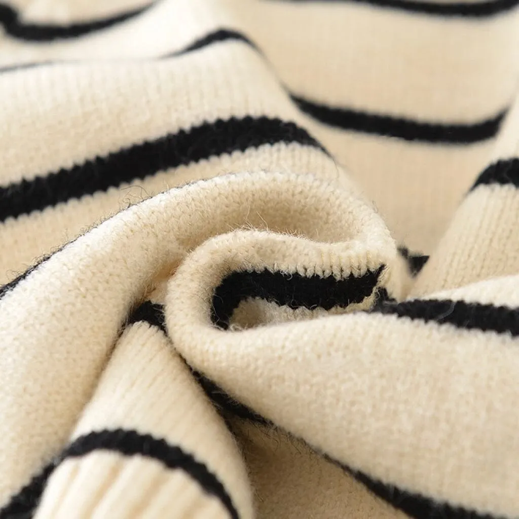 Bear Stripe Baby Knitted Cardigan