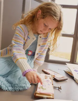 Blouson Stripe Cardigan-Multi Stripe