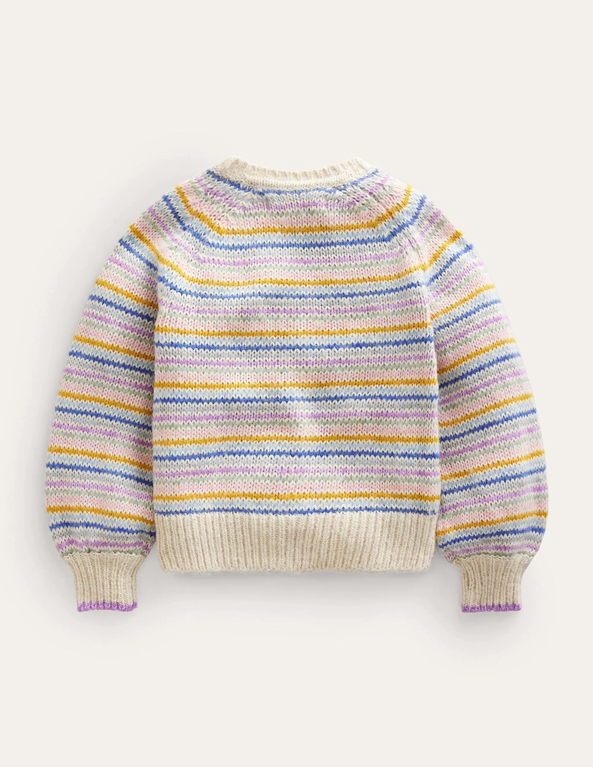 Blouson Stripe Cardigan-Multi Stripe