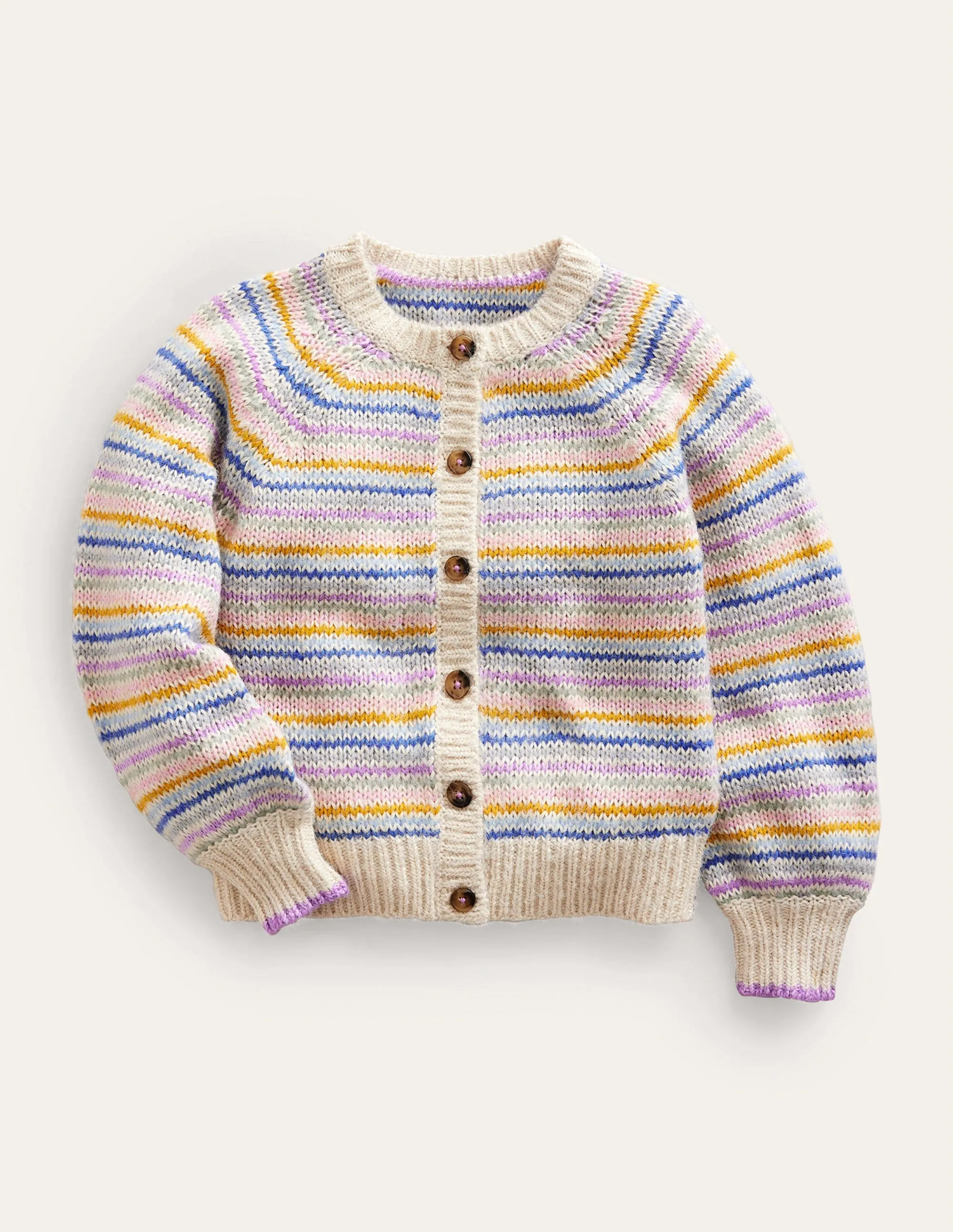 Blouson Stripe Cardigan-Multi Stripe