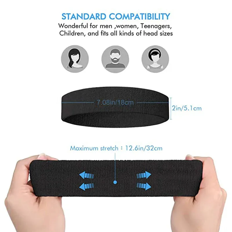 Elastic Cotton Sports Headband for All Ages