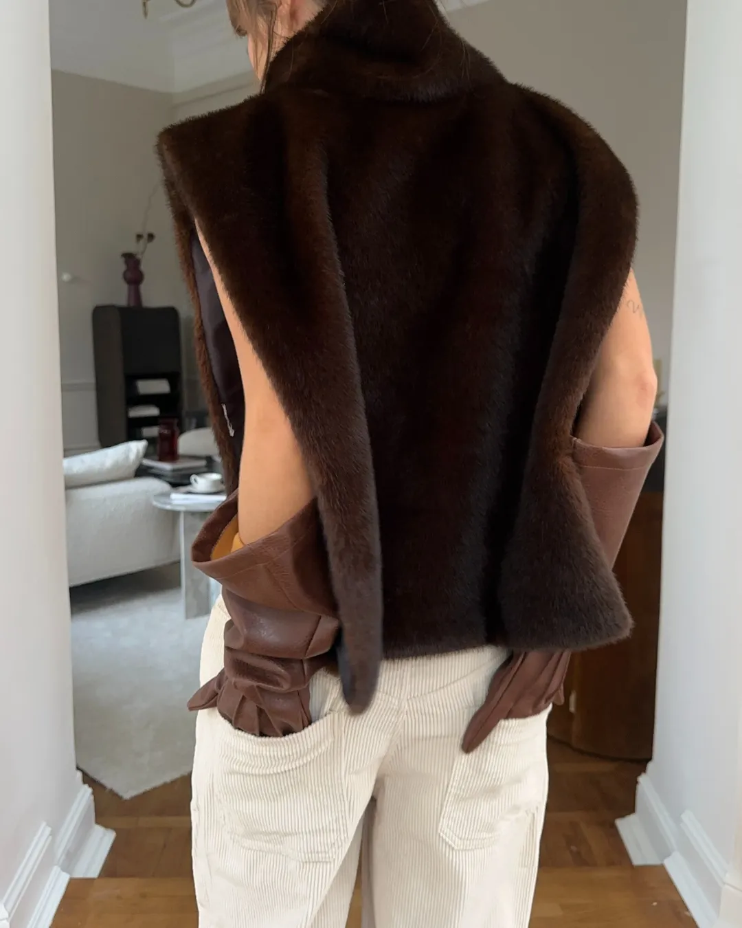 Ferryhill imitatie bont Turtleneck Vest  Luxe Bodywarmer Dames