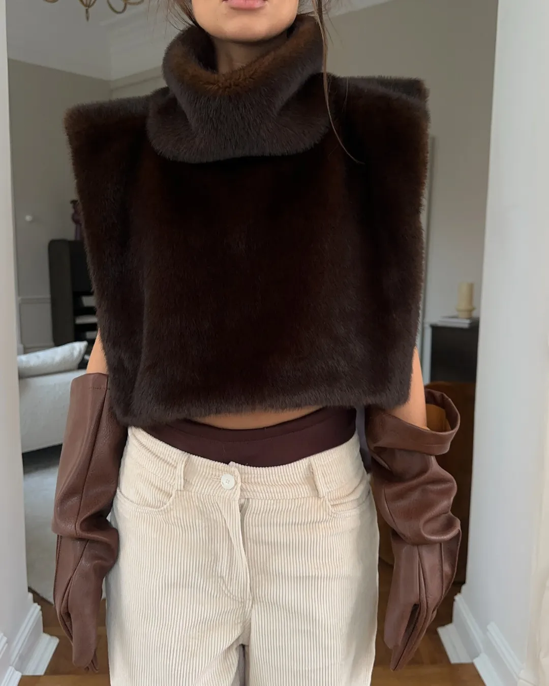 Ferryhill imitatie bont Turtleneck Vest  Luxe Bodywarmer Dames