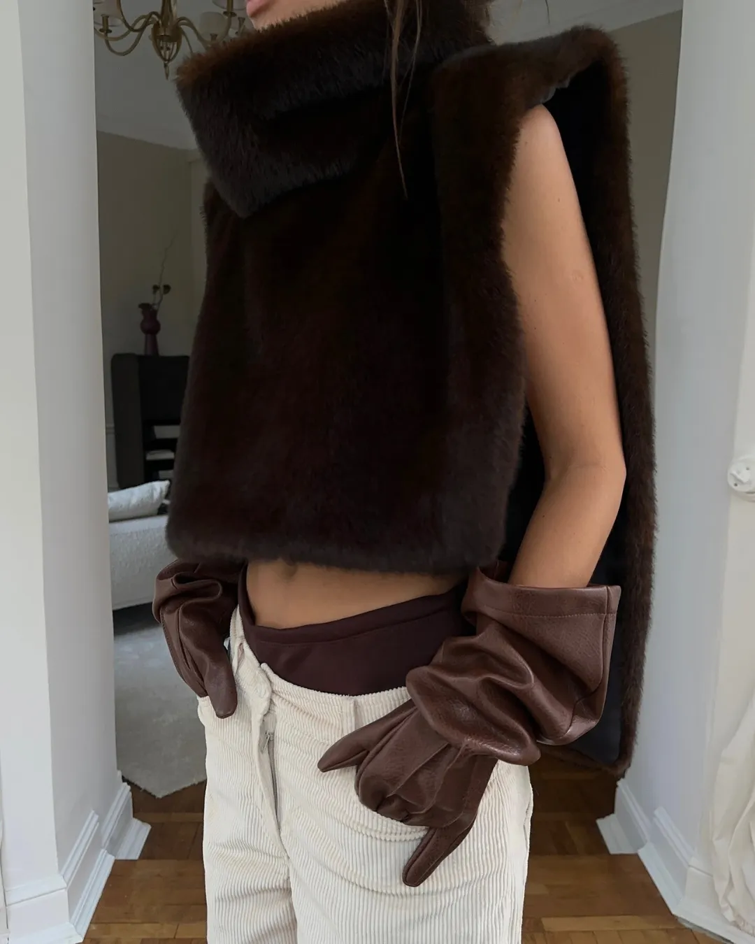 Ferryhill imitatie bont Turtleneck Vest  Luxe Bodywarmer Dames