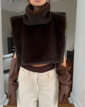 Ferryhill imitatie bont Turtleneck Vest  Luxe Bodywarmer Dames