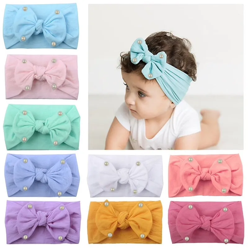 Girls Pearls Bows Headband