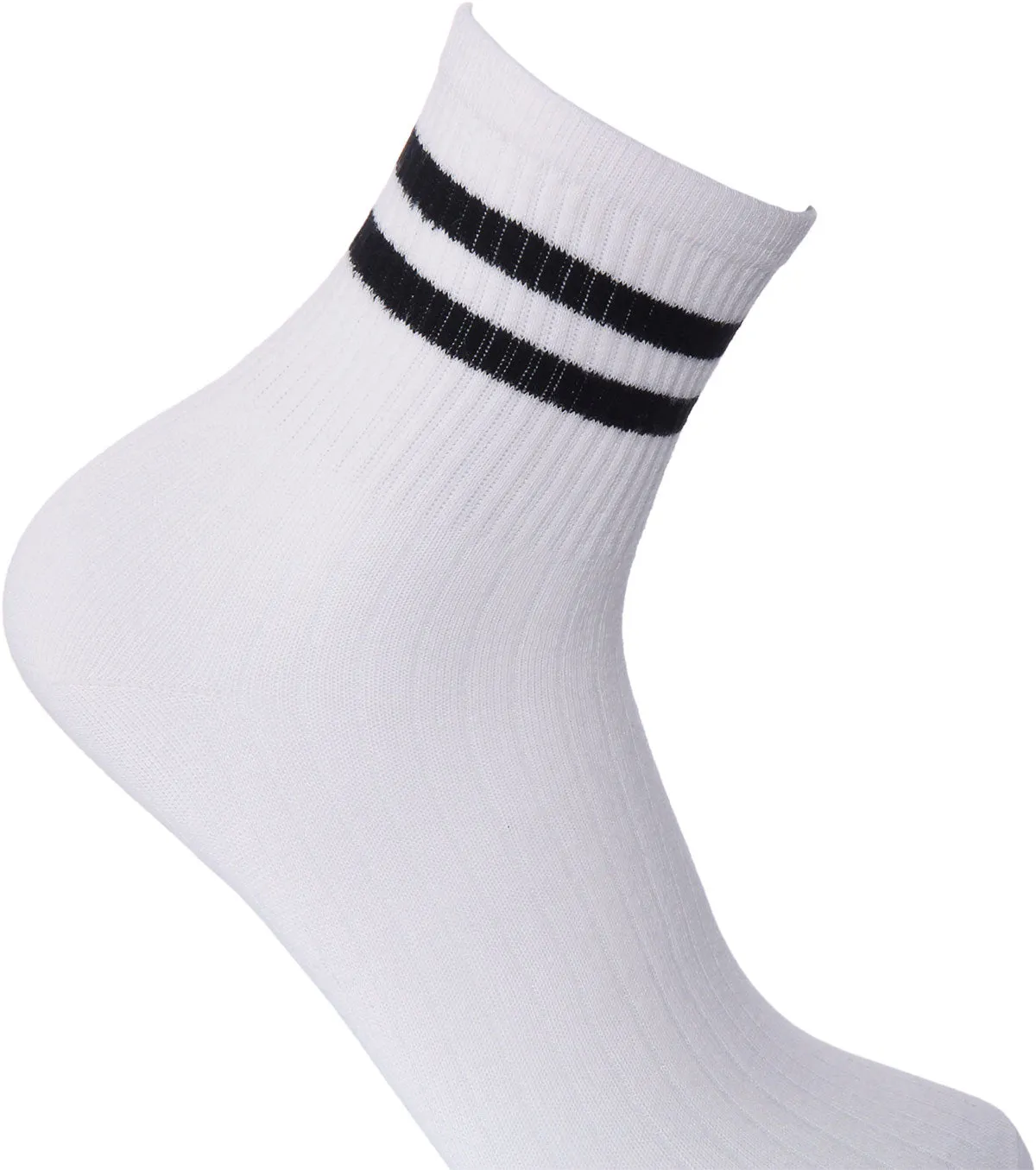 Justinreess England Stripe Socks In White Black For Men