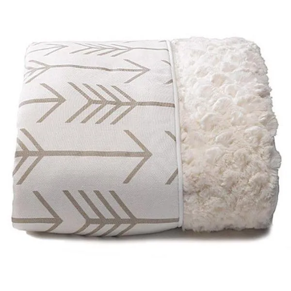 Liz & Roo Tan Arrow Minky Receiving Blanket