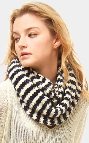 LOF766 Striped Chenille Infinity Scarf