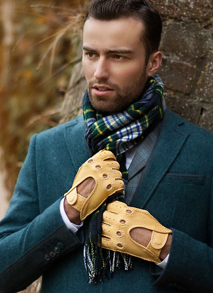 Men's Handsewn Deerskin Leather Driving Gloves