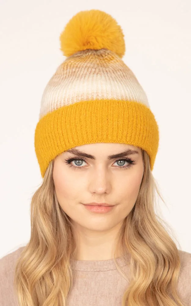 MH0042 TIE DYE FLEECE POMPOM BEANIE HATS