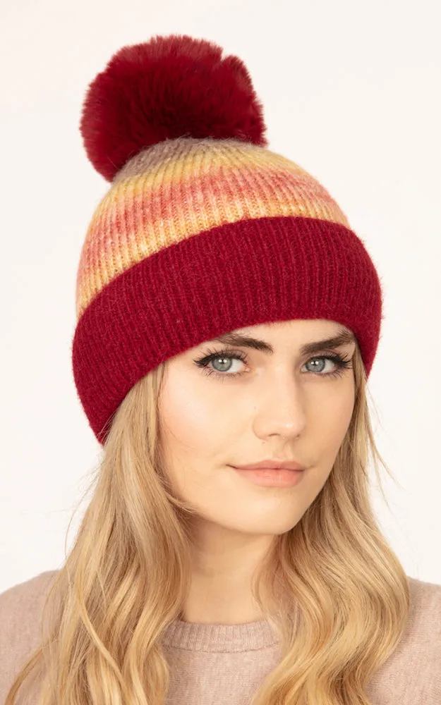 MH0042 TIE DYE FLEECE POMPOM BEANIE HATS