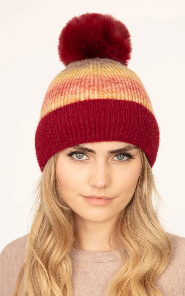 MH0042 TIE DYE FLEECE POMPOM BEANIE HATS