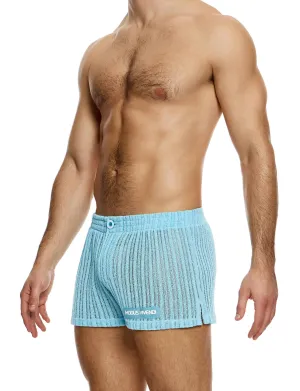 Modus Vivendi Striped Crochet Boxer Shorts Blue