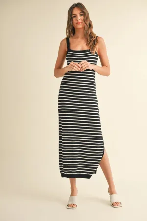 Striped Knitted Long Dress