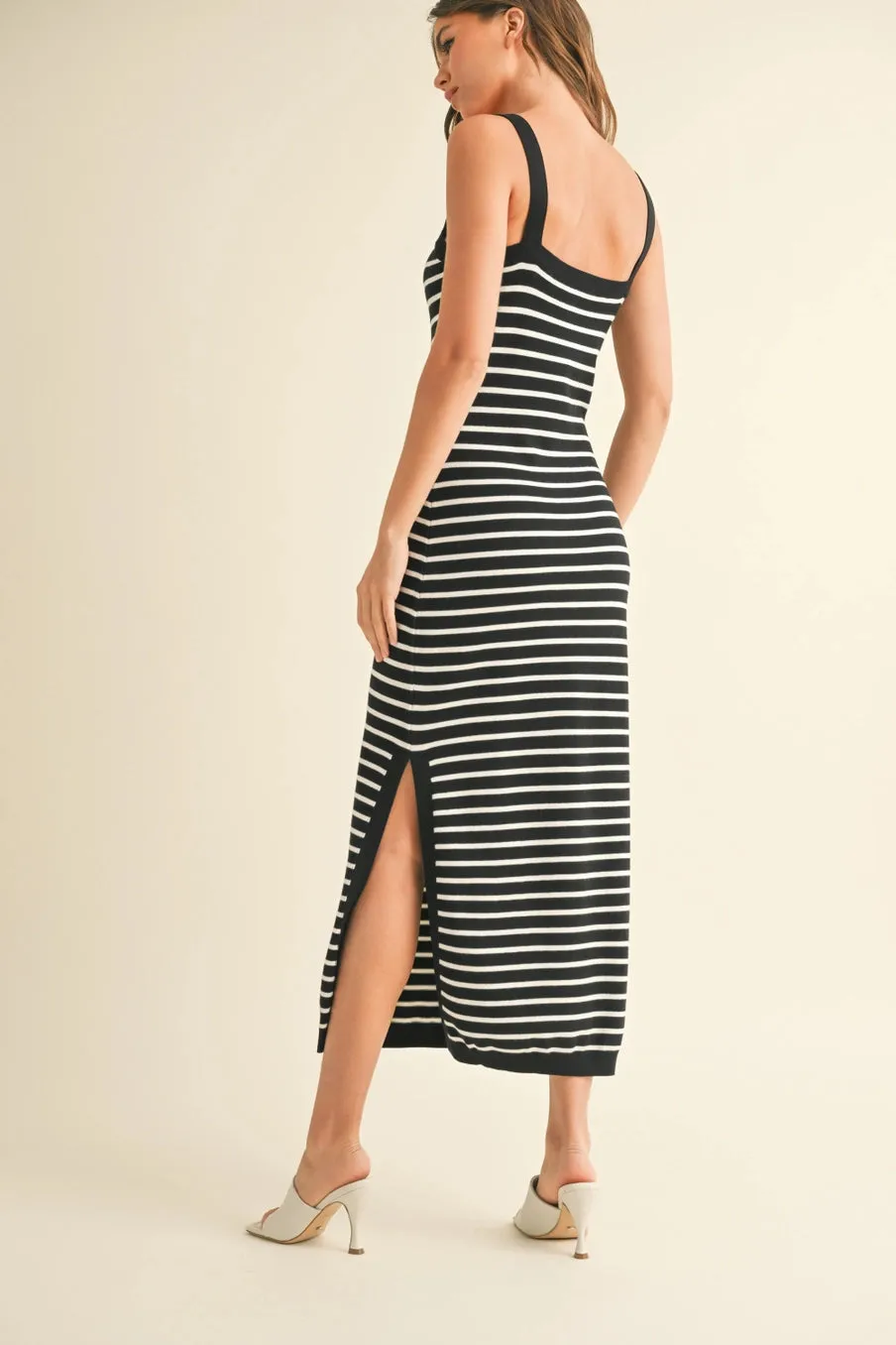 Striped Knitted Long Dress