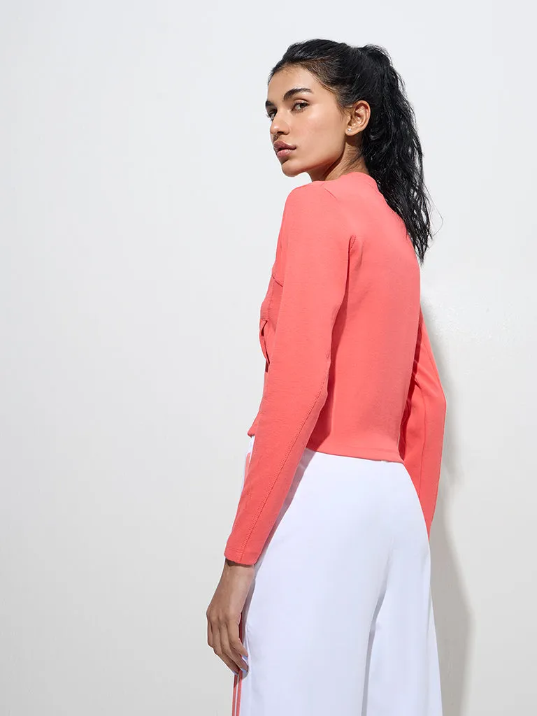 Studiofit Coral Ribbed Cotton-Blend Jacket
