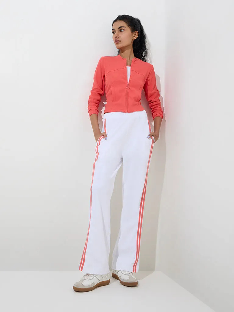Studiofit Coral Ribbed Cotton-Blend Jacket