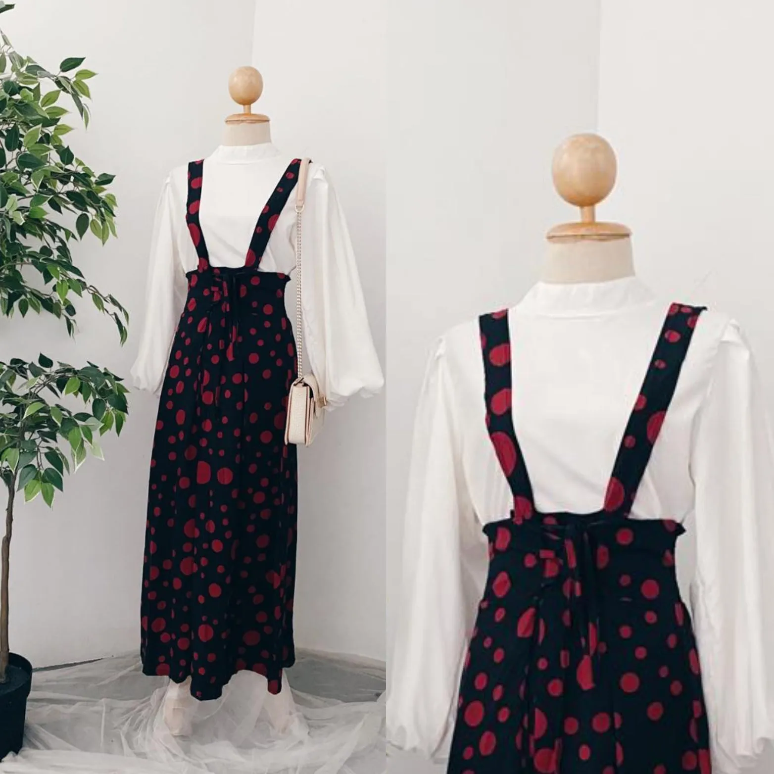 Suspender Skirt - Polka
