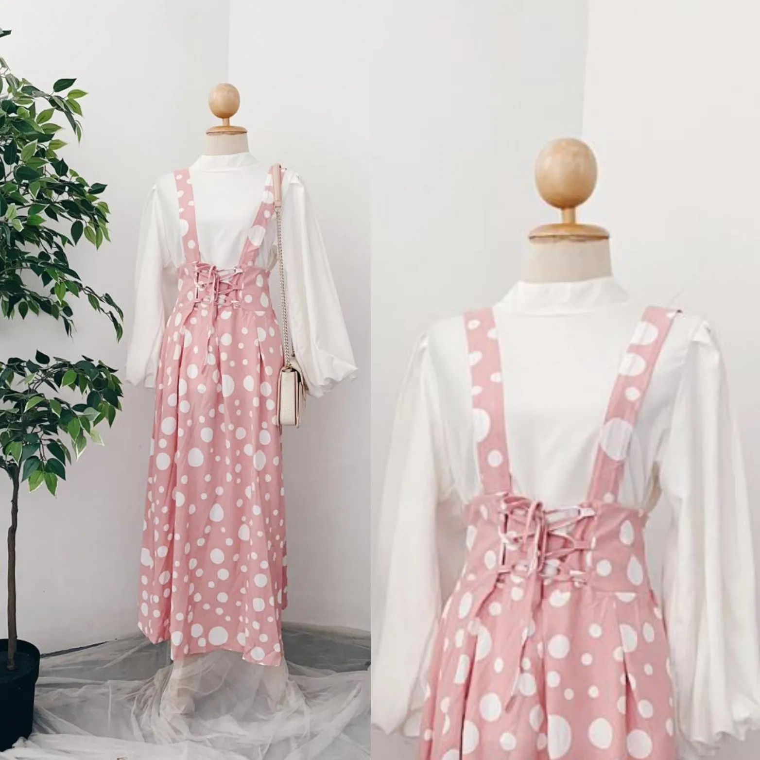 Suspender Skirt - Polka