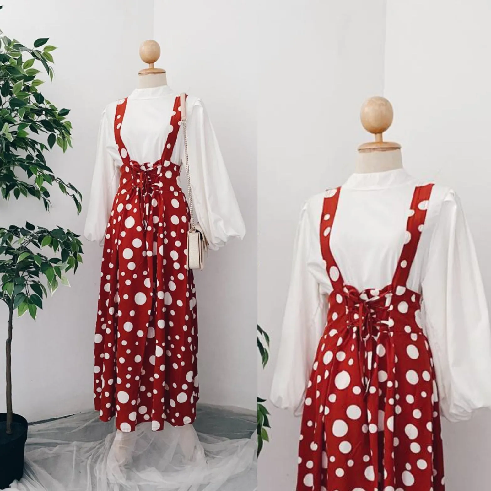 Suspender Skirt - Polka