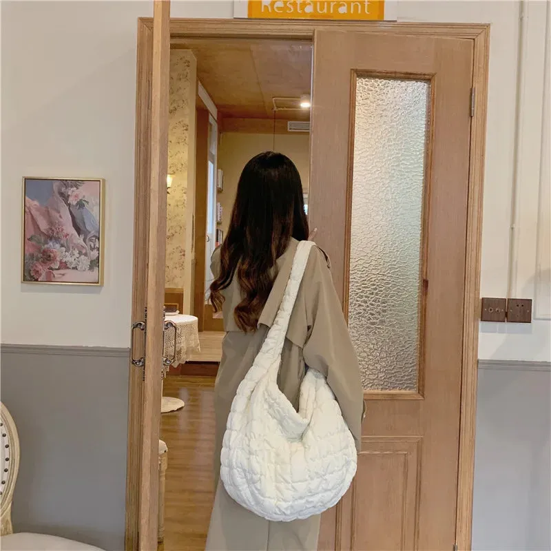 Winter Fashion Women's Big Shoulder Bag Large Capacity Ladies Retro Plaid Messenger Bags Female Girls Soft Casual Tote Handbags