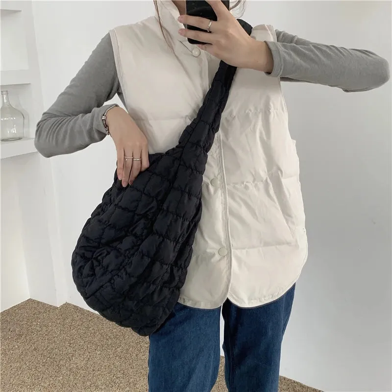 Winter Fashion Women's Big Shoulder Bag Large Capacity Ladies Retro Plaid Messenger Bags Female Girls Soft Casual Tote Handbags