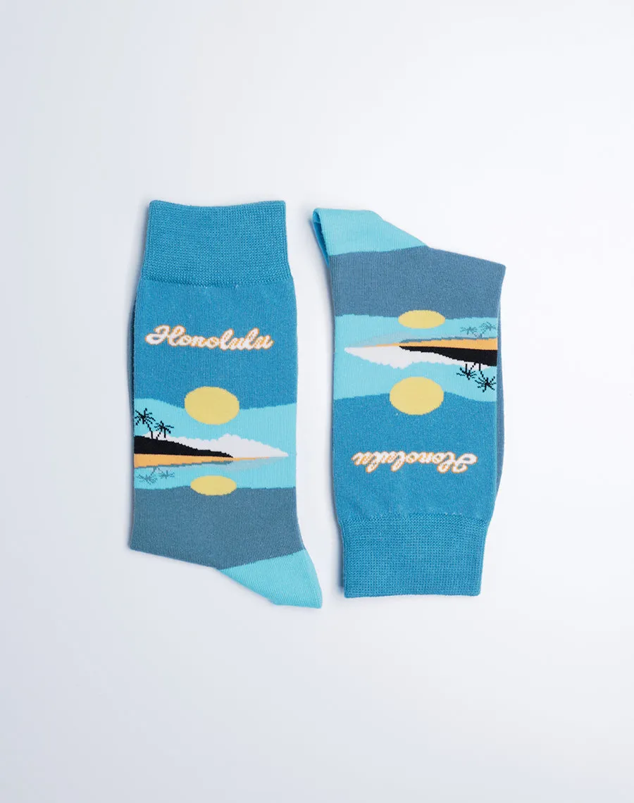 Women's Honolulu Reflection Tropical Crew Socks