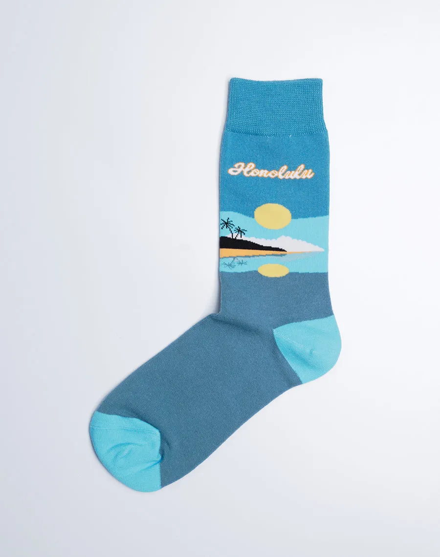 Women's Honolulu Reflection Tropical Crew Socks