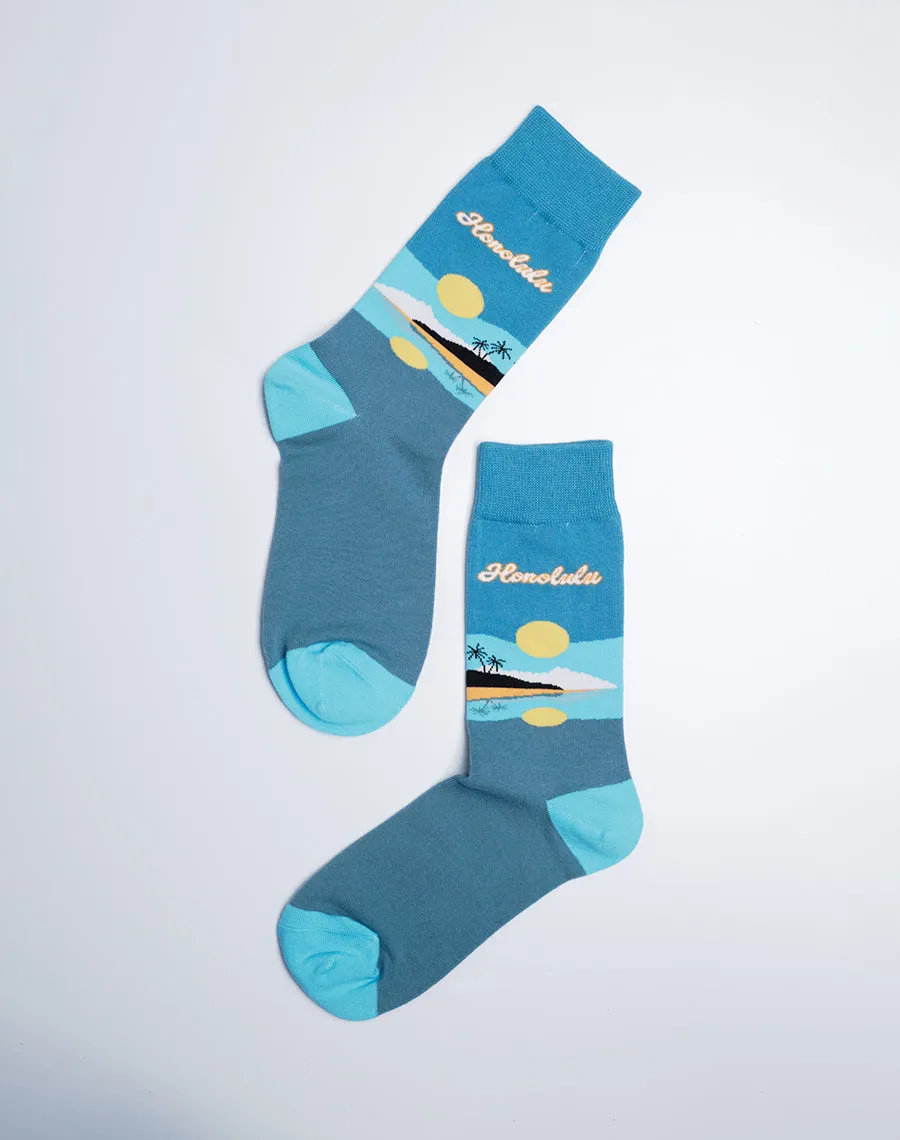 Women's Honolulu Reflection Tropical Crew Socks