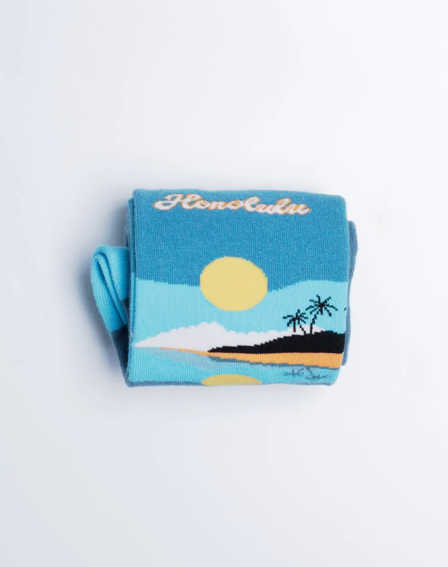 Women's Honolulu Reflection Tropical Crew Socks